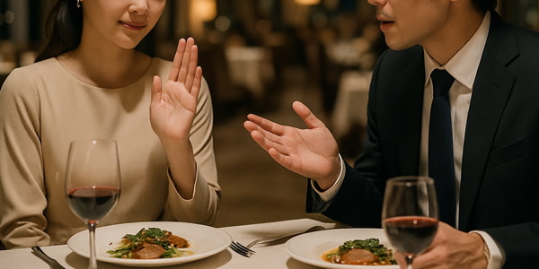 断る女性